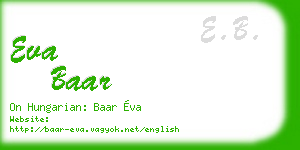 eva baar business card